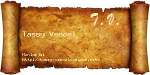 Tassy Vencel névjegykártya
